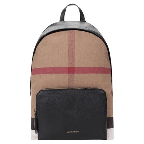 burberry house check textured backpack brown leather|Women's Designer Bags .